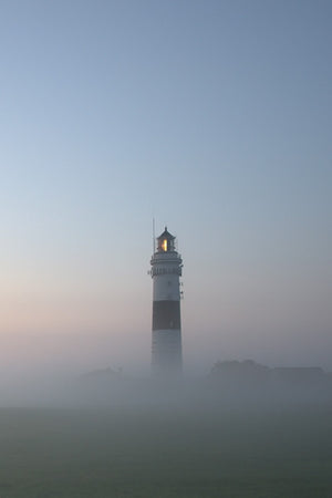 9525 Leuchtturm  bei Kampen im Nebel - Sylt-Bildergalerie.de